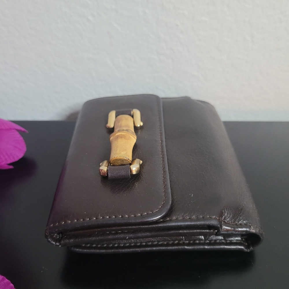 Gucci Vintage bamboo  leather  wallet - Picture 5 of 16